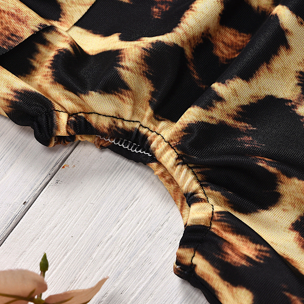 Baddräkt Flickors Sommar En-del Triangel Baddräkt leopard print 100cm