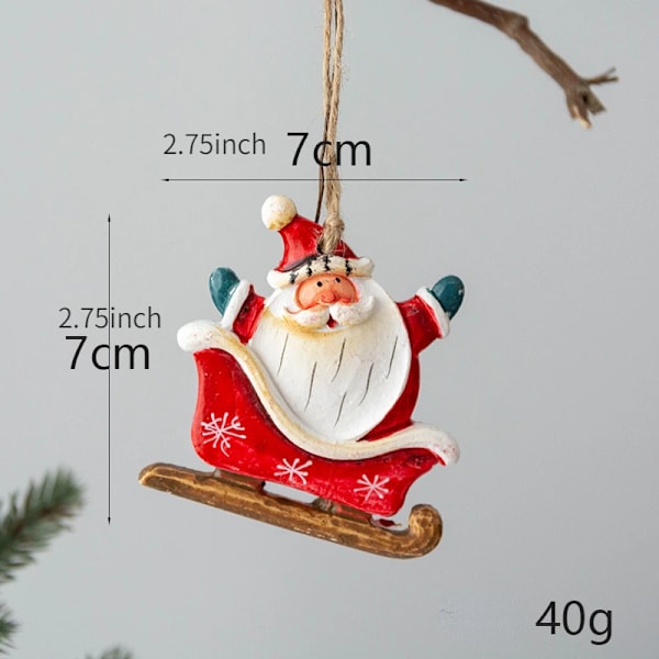 1 st Julnötknäppare Hängen Harts Docka Hängande Ornament Julgran Nötknäppare Soldat för Julfestdekorationer GJ52-1