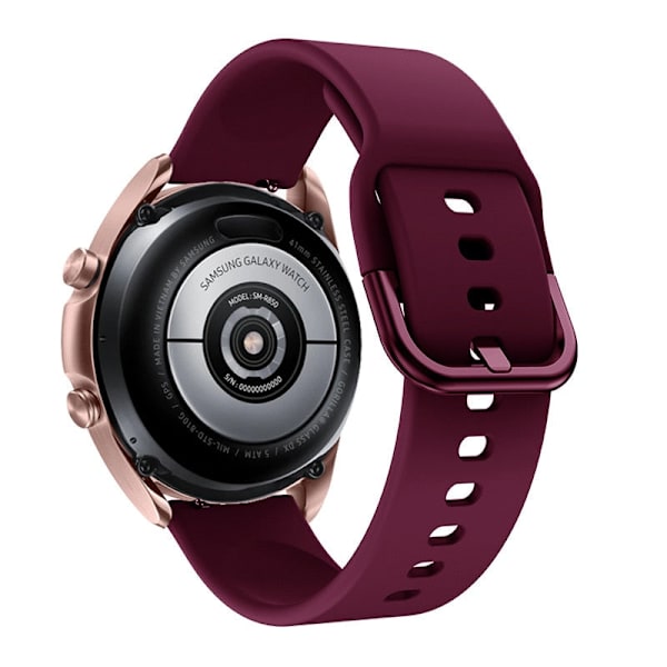 Silikoniset rannekkeet Samsung Galaxy Watch 3 41mm 45mm -kelloon, älykäs urheiluranneke Samsung Galaxy Watch 4 42mm -kelloon Wine red Watch 4 classic 42mm