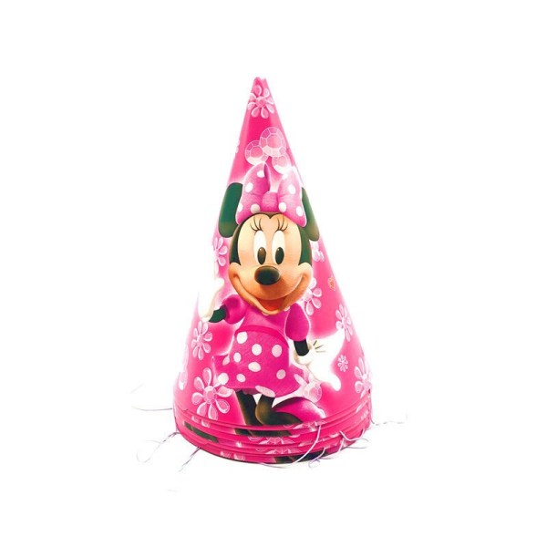 Minnie Mouse Engangsservice Sæt Børnefødselsdagsfestartikler Papirtallerken Kop Serviet Flag Pige Pink Bryllupskage Dekoration Banner