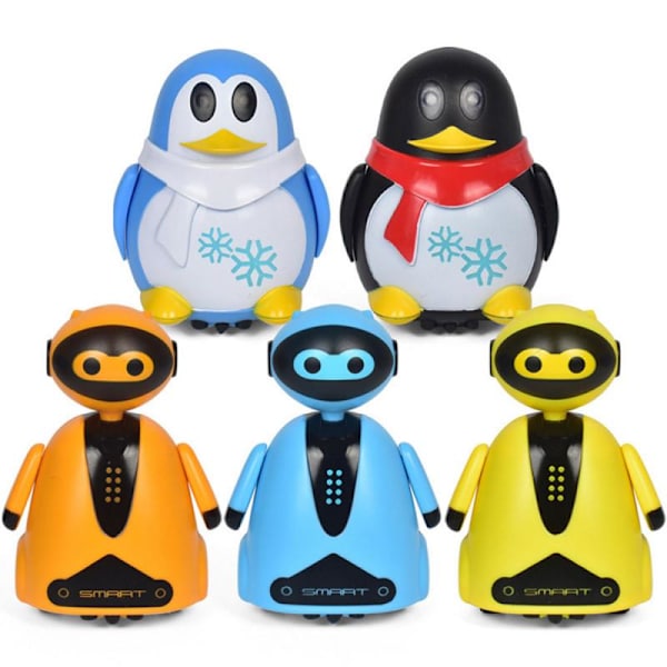 Rita Linjer Följ Leksak Magisk Penna Induktiv Barn Baby Lastbil Tank Leksak Mini RC Robot Ingenjörsfordon Bil Följ Pingvin Gåva 1pc Orange Robot As photo