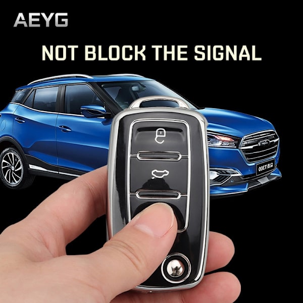 Fashion TPU Bilnyckelfodral Fullt Skydd För Bora Polo Tiguan Jetta Passat B5 B6 B7 Golf Beetle för Skoda Octavia Gray only case
