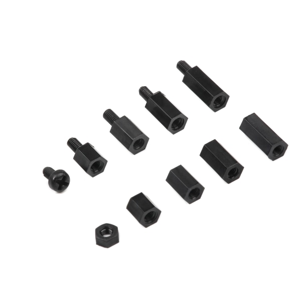 20/180 st M3 Hona Hane Hexagon pelare Nylon Standoff Spacer Kolumn För PCB Moderkort Plast Avstånd Phillips Skruvar 180pcs black