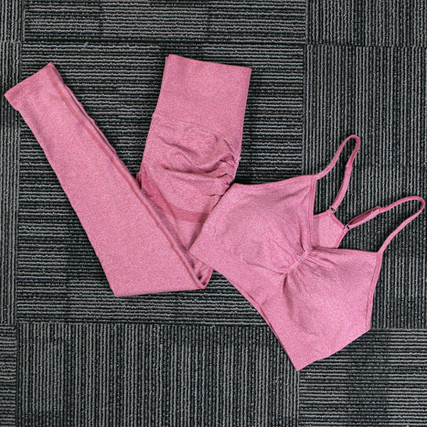 Yoga Set Träningskläder Sportset Gymkläder Toppar Och Leggings För Kvinnor NEW green set M