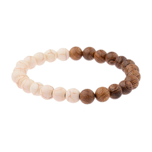 8mm Nya Naturliga Träpärlor Armband Män Svart Etnisk Meditation Vitt Armband Kvinnor Böne Smycken Yoga Armband Homme 2