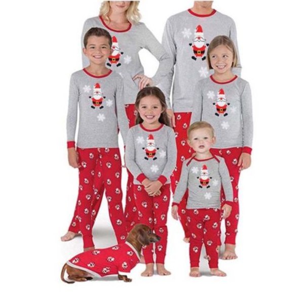 Julepysjamas Matchende Familiepysjamas Voksen Barn Todelt Jule-nattøy Pysjamas Mor Og Datter Pysjamas Sett Jule-sett as picture Kids 12T