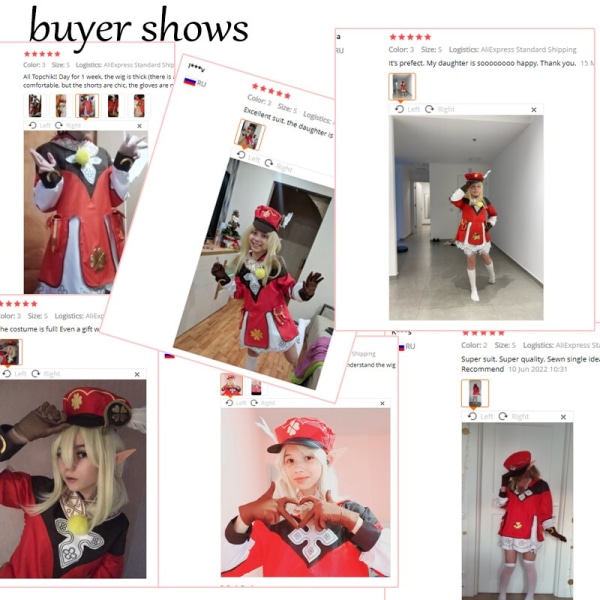 Genshin Impact Cosplay Klee Cosplay Kostym Ryggsäck Peruker Skor Loli Festoutfit Uniform Jul Halloween Kostym Karneval 6 L