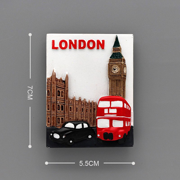 Lontoon matkamuisto magneettiset 3D jääkaappimagneetit Brittisotilasbussi London Bridge jääkaappimagneetit Maailman turismimatkamuistolahjat London city 2