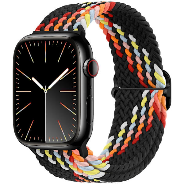 Kellon ranneke Apple Watch iWatch 38/40/41/42mm - S10 62 Z -kuvio musta sateenkaari