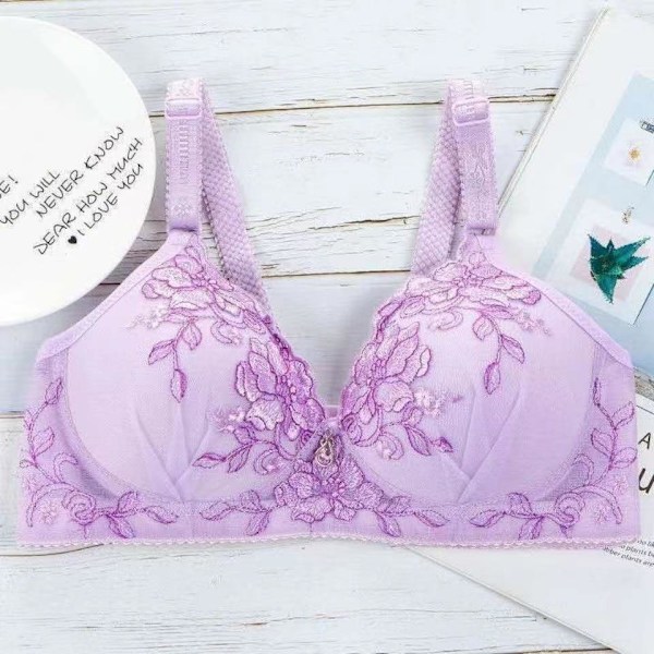 Push Up BH för Kvinnor Spets BH Sexig Bralette Utan Bygel Underkläder Mjuka Sömlösa Behåar Red 38/85C