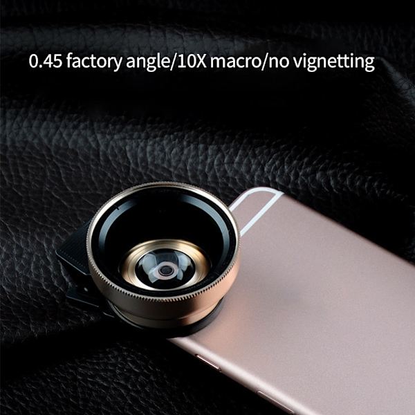 2-i-1 Super Vidvinkelobjektiv Mobiltelefon Makro HD Kameraobjektiv Til iPhone 13 12 11 8 XS Huawei Xiaomi Samsung Makro Fisheye-objektiv Red