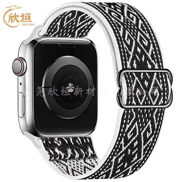 Urrem til Apple Watch iWatch 42/44/45/49mm Sort og hvidt diamantmønster
