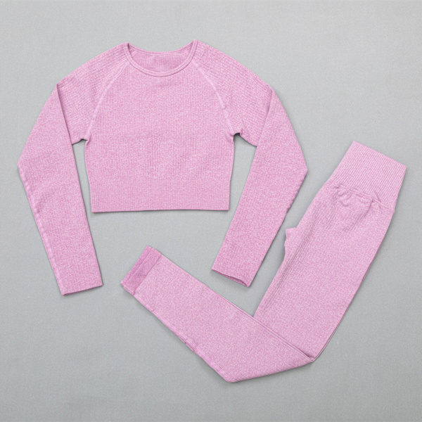Jooga-asu Fitness Joogasetti Treenausvaatteet Leggingsit Rintaliivit Naisille top pants pink 1 M