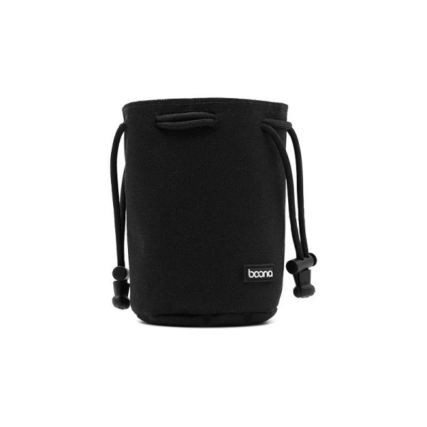 BOONA Kameraväska Linsväska Case Linsfodral Dragsnöreväska för DSLR Nikon Canon Sony Pentax Waterproof Velvet Protect H007 C-bag M Black