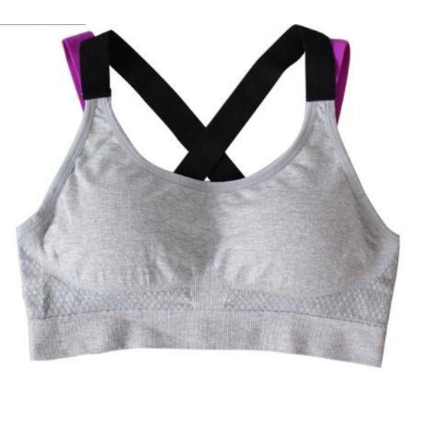 Yoga BH Fuld Skål Åndbar Top Stødsikker Krydsryg Trænings BH Til Kvinder 02 beige(with pad) M