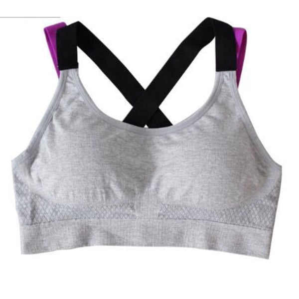 Yoga BH Full Cup Andningsbar Topp Stötsäker Korsrygg Tränings BH För Kvinnor green(with pad) M