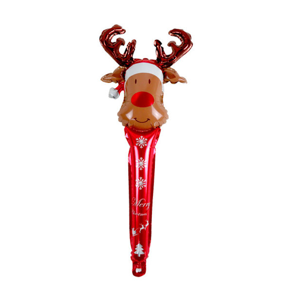 61 cm Jul Uppblåsbar Pinne Käpp Godis Älghuvud Pepparkaksgubbe Snögubbe Håller Ballong Party Dekoration Flicka Ballong Smile Santa