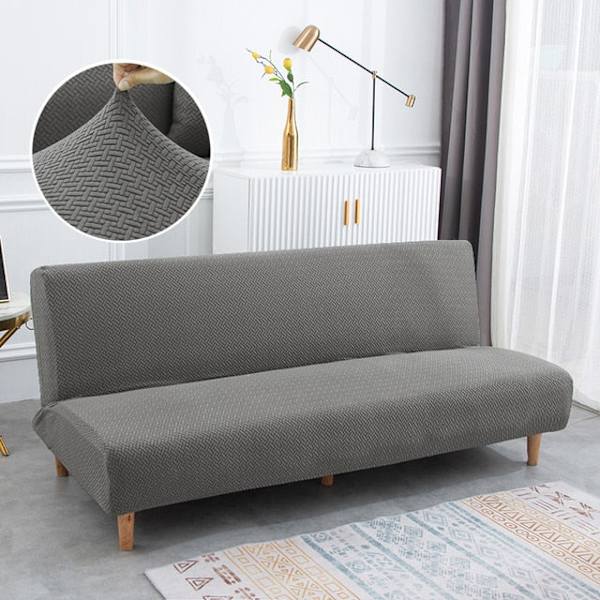 Selkänojaton vuodesohvan päällinen Polar fleece ilman käsinojia Painetut päälliset Joustava suojus Taitettava huonekalujen koristelu Penkinpäälliset Grey L Size