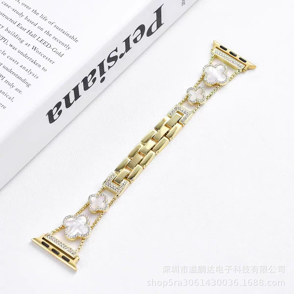 Klockarmband för Apple Watch iWatch 38/40/41mm guld + färgad pärlemor