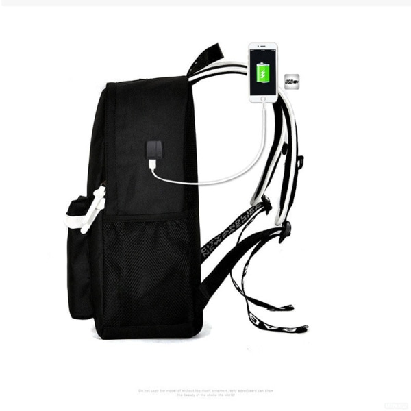 Student Skolesekk Selvlysende USB-lading Skoleveske For Tenåringsgutt Anti-tyveri Barnesekker Laptop Ryggsekk Photo color  B6