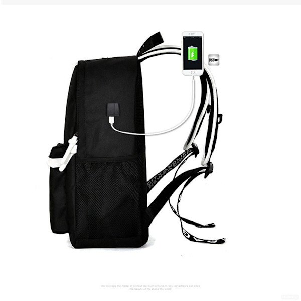 Student Skolesekk Selvlysende USB-lading Skoleveske For Tenåringsgutt Anti-tyveri Barnesekker Laptop Ryggsekk Photo color C1