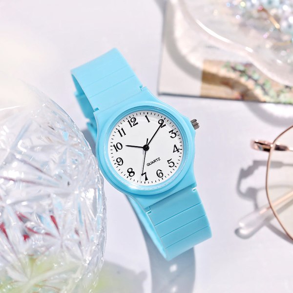 Studentklocka Pekare Barnklocka Damklocka Kvarts Klocka Light Blue