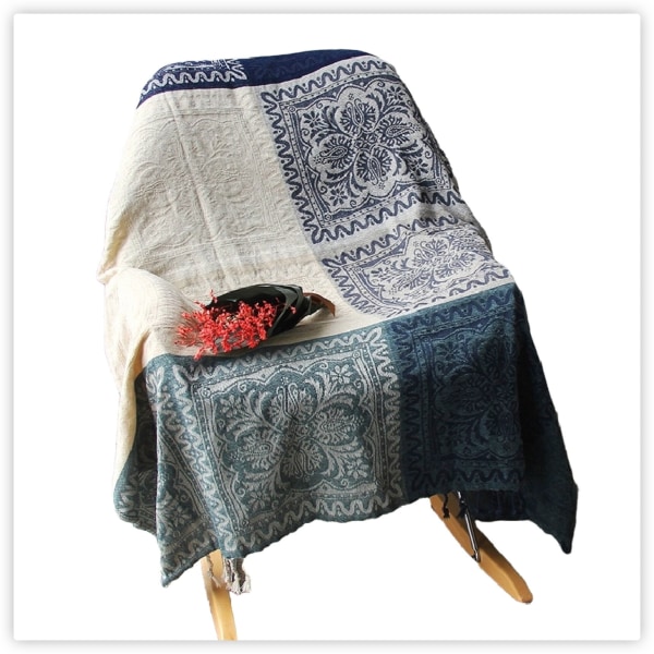 Textile City Ins Retro Soffdekor Handduk Medelhavet Nepal Pläd Patchwork Pläd Filt Tungt Sofföverdrag Överkast red green 150x190cm