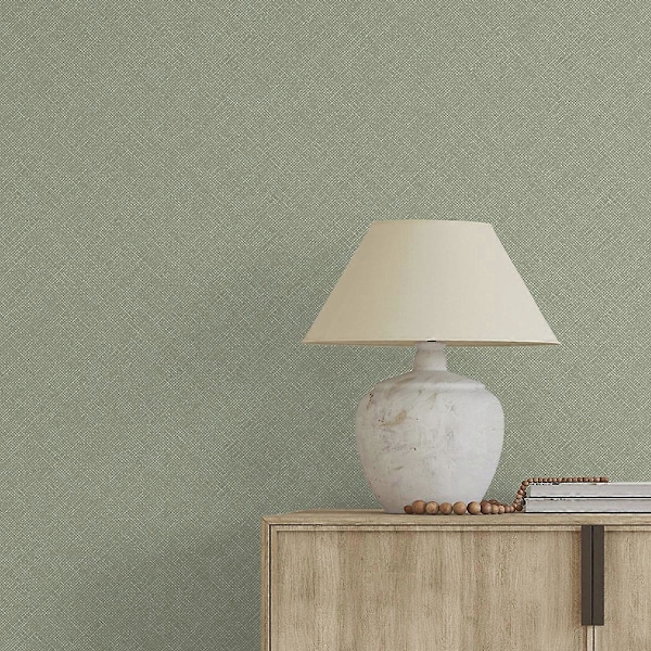 Jute Diagonal Vævet Tapet Salviegrøn Grandeco A76801