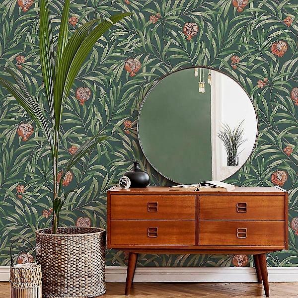 Granateple Tapet Grønn/Oransje Belgravia Decor 9613