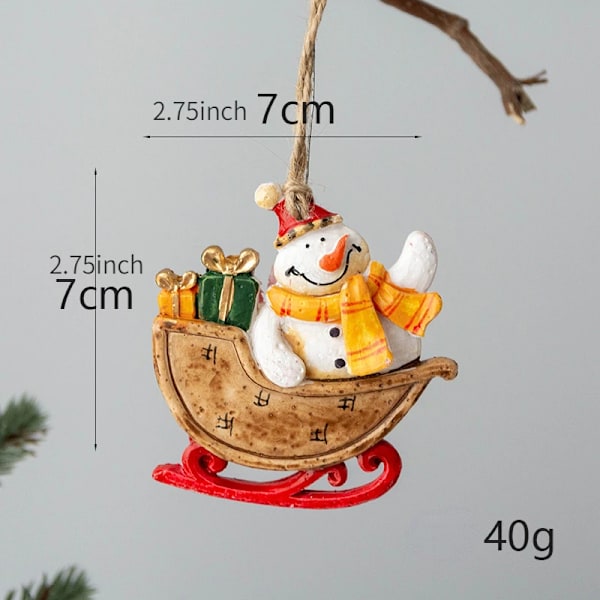 1 st Julnötknäppare Hängen Harts Docka Hängande Ornament Julgran Nötknäppare Soldat för Julfestdekorationer GJ52-3