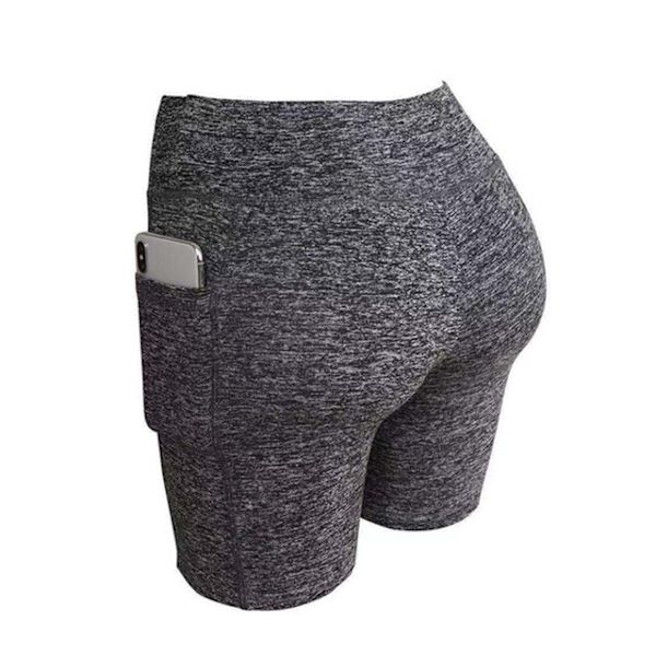 Joogahousut Naiset Fitness Jooga Kuntosali Korkeavyötäröiset Leggingsit 01Short Gray L