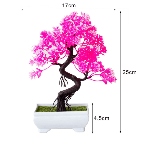 Nya konstgjorda växter Tall Bonsai Små trädkrukväxter Falska blommor Krukprydnader för heminredning Hotell Trädgårdsinredning N