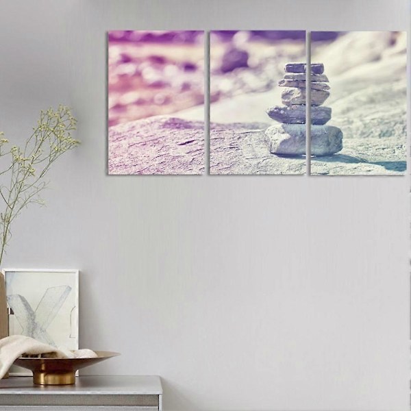 3 st Stenmönster Canvas Väggkonst Målning Tryckt Bild För Hemmakontorsinredning