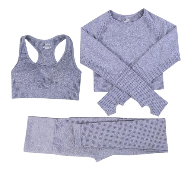 Yoga Set Dam Fitness Sportkläder Träningsdräkter GYM Kläder Löpartights Träningsbyxor 2pcs ShirtsArmyGreen L