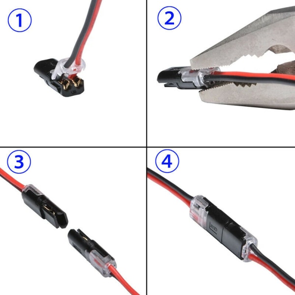 10 stk. 12v Ledningskabel Stik Solderfri Pres Terminal Tilslutningsklemme Blok E Elektrisk Stik Hurtig Tilslutning 21.7*9.5*6mm 30PCS