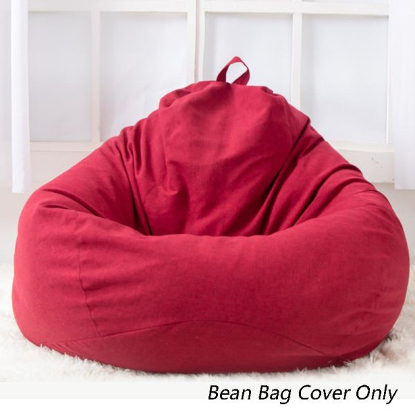 Vuxna Barn Stor Bean Bag Stol Soffa Cover Inomhus Lazy Lounger Ingen fyllning Red XL