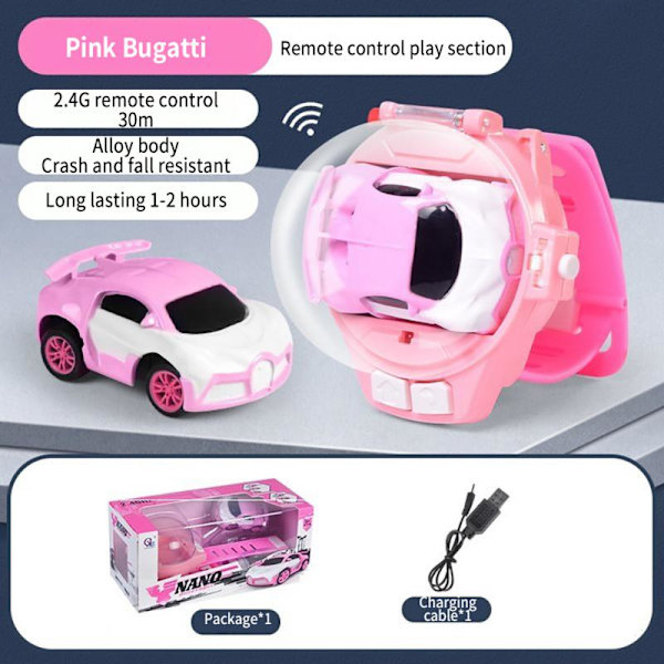 Nyhet Mini Klockstyrd Bil Söt RC Bil Barnspel Interaktiva Leksaker För Pojkar Flicka Födelsedag Julklapp Klocka RC Tank Leksak 15 As photo