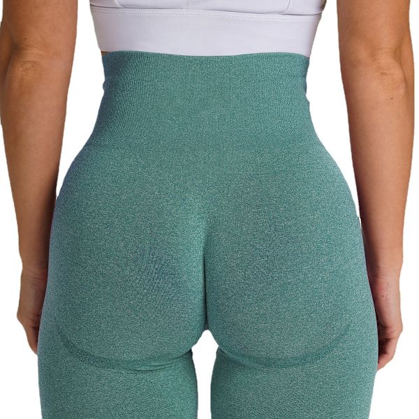 Sommar Europeisk och Amerikansk Mode Sport Fitness Yoga Byxor Sömlösa Tights Shorts för Kvinnor 9165 shorts-dark green S