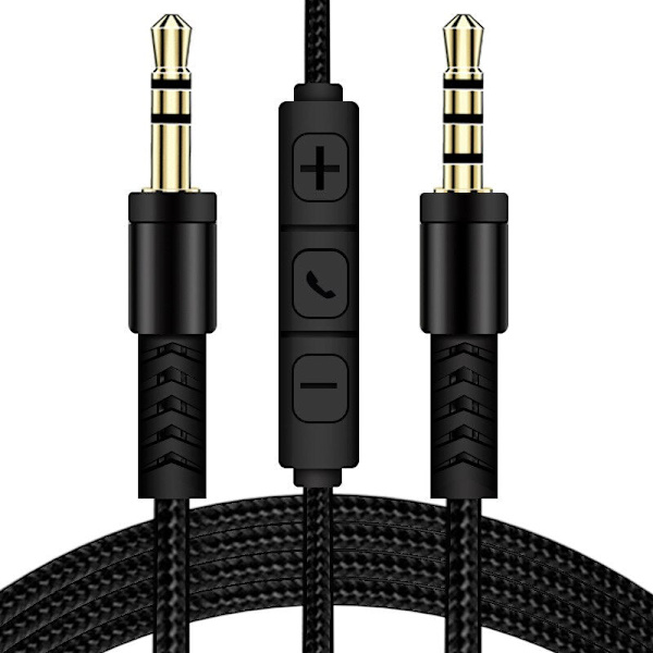 Ljudkabel 3,5 mm till Jack 3,5 mm Högtalarkabel Aux-kabel Hane till Hane med Mikrofon för volymkontroll för Hörlurar Bilhögtalare med 1,2 m Red