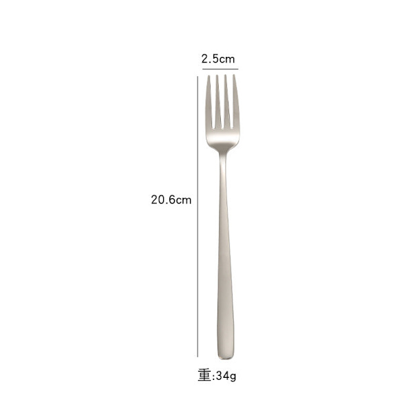 Rustfritt Stål Skje Kaffeskje Gaffel Solid Røreskje Dessert Spork 304 Korean fork [gold]