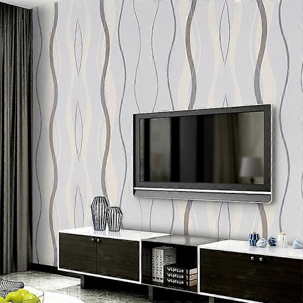 Livingandhome 10m Tapet Modern Geometrisk Böjd Linjär Vardagsrum Sovrum Tapet