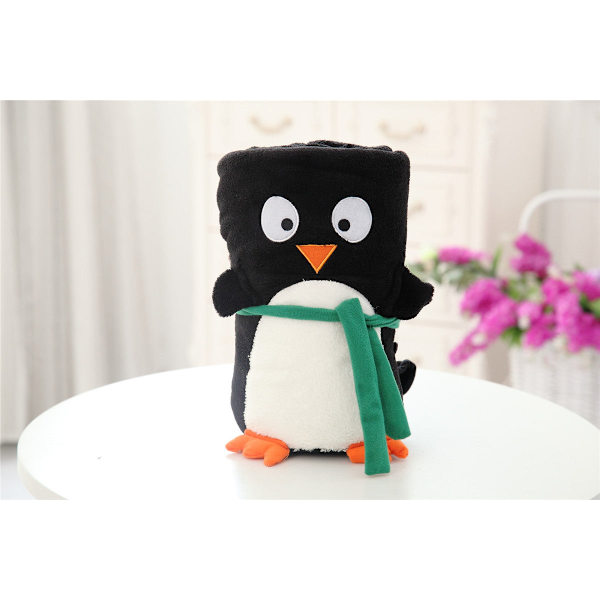 Julegave Kreativ Julemand Tæppe Tegneserie Dobbeltsidet Flanel Snemand Tæppe Penguin Large size (1.2 m * 1.7 m)