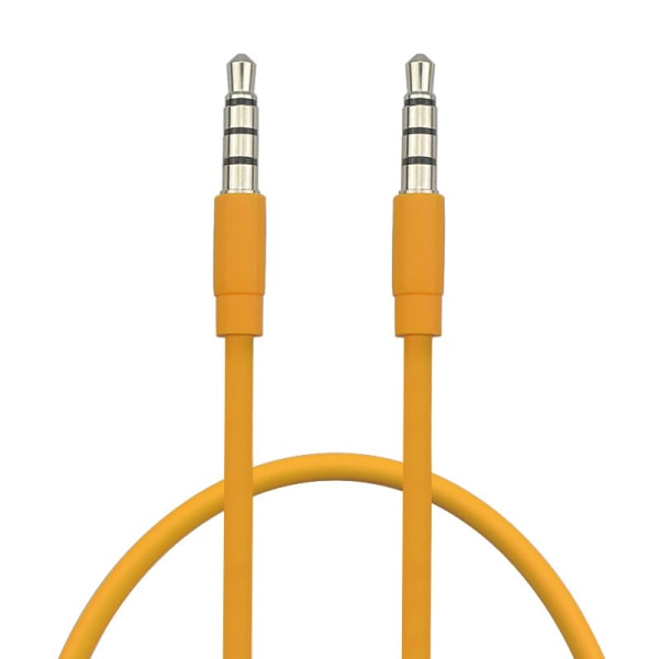 4-polig Aux-kabel 3,5 mm hane till hane Jack Ljudkabel Nickelpläterad kontakt Stereo Ljudsladd för Hörlurar Högtalare MP3/4 CD-spelare Orange 1.5M