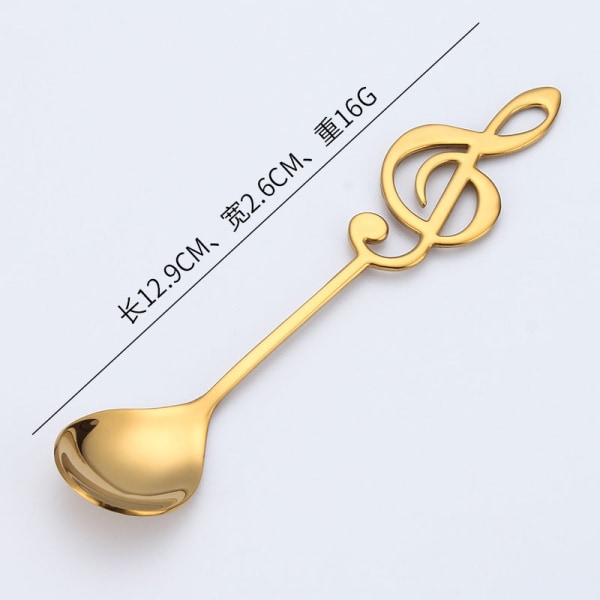 Color Note 304 Ruostumattomasta teräksestä valmistettu lusikka, verkkokuvioitu punainen kahvi-, maito-, tee- ja jälkiruokalusikka pyöreällä päällä Note 12.9cm (gold)