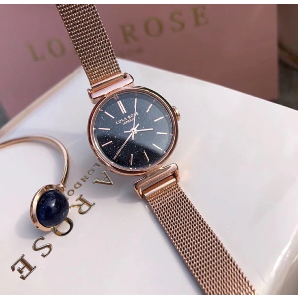 Lola Rose Small Green Watch Set Roller Small Golden Watch Square British Starry Watch Girl No. 4 belt Square