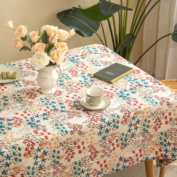 Amerikansk Ins Lätt Lyx Rektangulär Duk Chenille Tyg Jacquard Matbord Duk Vardagsrum Dekorativ Bordsmatta Posey geometry 90*140cm
