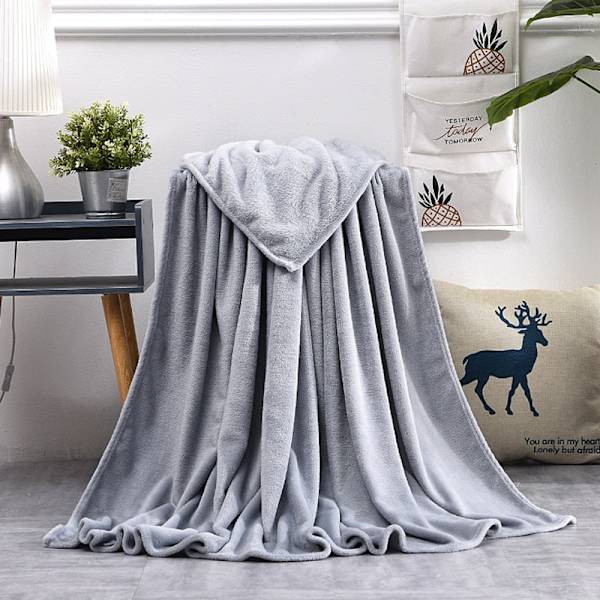 Mjuk Varm Korall Fleece Filt Vinterlakan Överkast Sofffilt 230Gsm 8 Storlekar Lätt Tunn Maskintvättbar Flanellfilt White 100x140cm