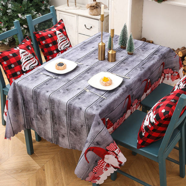 Juldekorationer Arrangemang Kreativt jultryck dukar Bordslöpare Bordsdekoration Tillbehör Christmas printed tablecloth-F