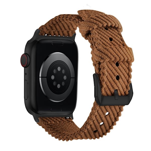 Klockarmband för Apple Watch iWatch Platt gränssnitt 20mm mörkbrun-svart spänne
