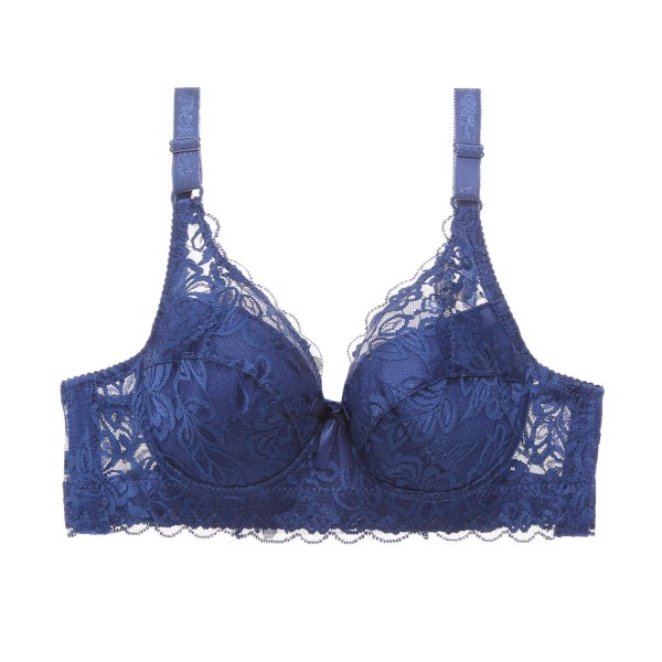 BH:ar för kvinnor Spets Sexig Bralette Transparent Bygel Topp BH Push Up BH Blue 44/100D